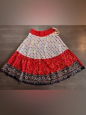 Vintage Sequin Beaded Embroidered Midi Skirt XS